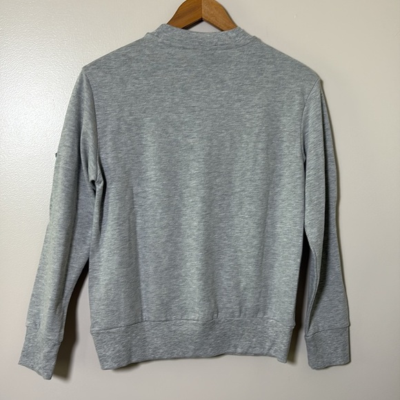 New Topshop Sweatshirt Ruffle Front Long Sleeve Crewneck Size 6 - Picture 8 of 11